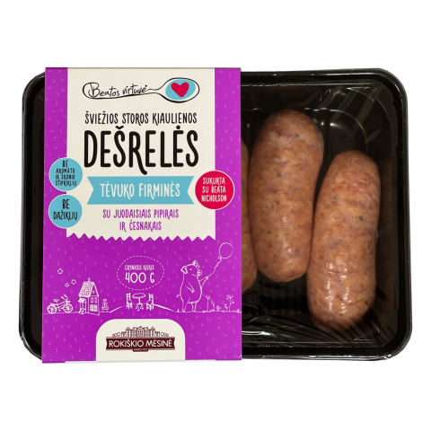Storos TĖVUKO FIRMINĖS kiaul. dešrelės, 400 g