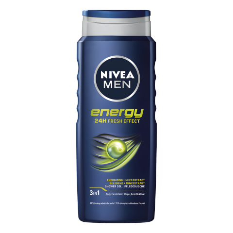 Vyriška dušo želė NIVEA MEN ENERGY, 500ml