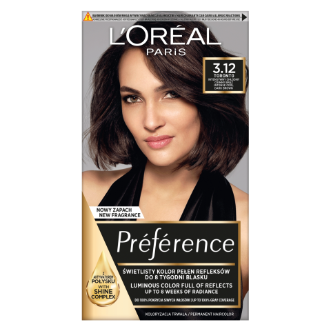 Plaukų dažai L'OREAL PREFERENCE 3.12