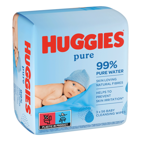 Drėgnos servetėlės HUGGIES PURE 3x56vnt