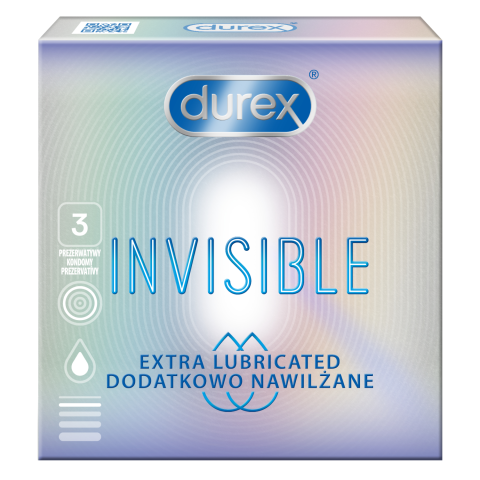 Kondoomid Durex Inv. Extra Lubricated 3tk