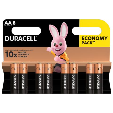 Baterijos DURACELL AA, LR6, 8 vnt.