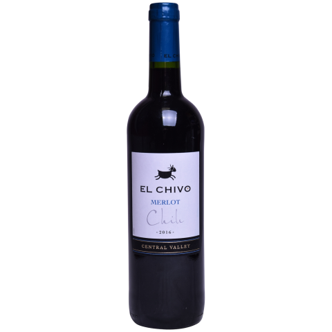 Raudonas sausas vynas EL CHIVO MERLOT, 0,75l