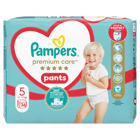 Sausk.-keln., PAMPERS PREM. 5, 12-17kg,34vnt.