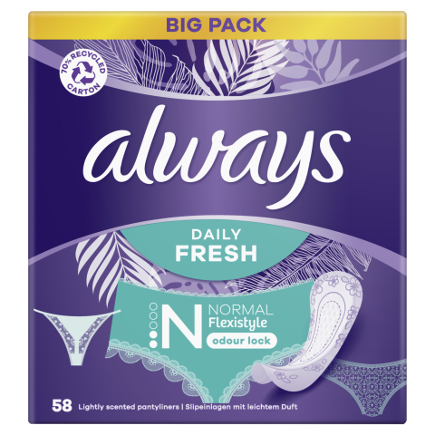 Hig. įklotai ALWAYS NORMAL 0 % bekv., 58 vnt.