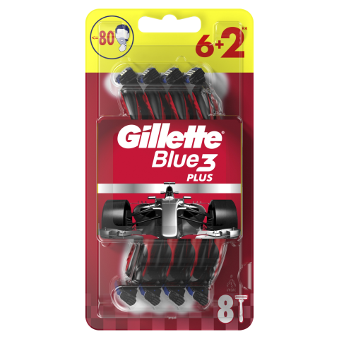Ühek. raseer. Gillette BLUE 3 Red 6+2 tk