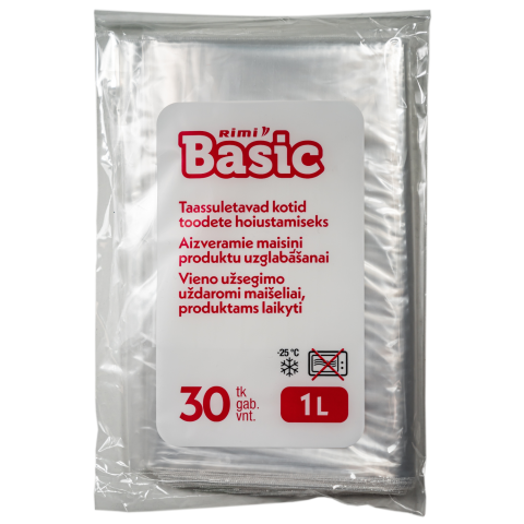 Šaldymo maišeliai RIMI BASIC, 1L, 30 vnt.