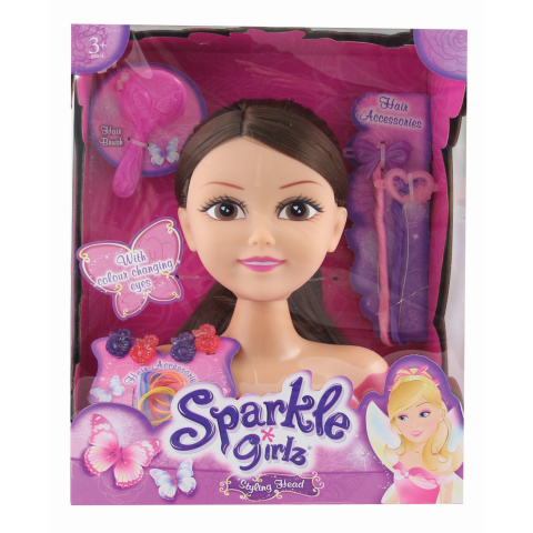 Lėlės galva šukuosenoms SPARKLE GIRLZ