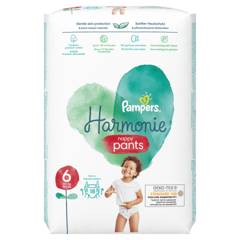 Sauskelnės PAMPERS HARM. PANTS VP, 6, 18 vnt.