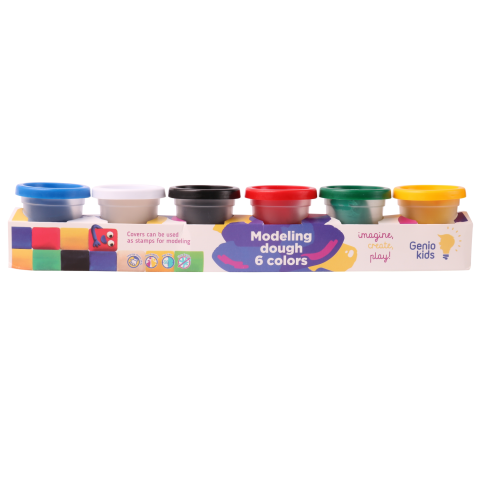 Plastilino rinkinys GENIO KIDS, 6 sp., 6x50g