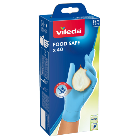 Pirštinės VILEDA FOOD SAFE, S/M, 40vnt