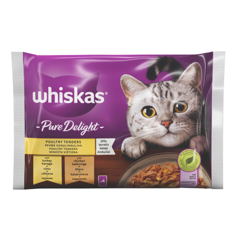 Kačių ėdalas WHISKAS PUOLTRY CASSEROLE, 4x85g