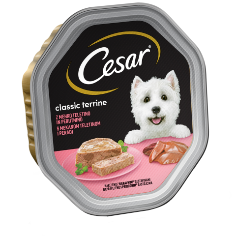 Suņu kon. Cesar ar teļu un mājp. 150g