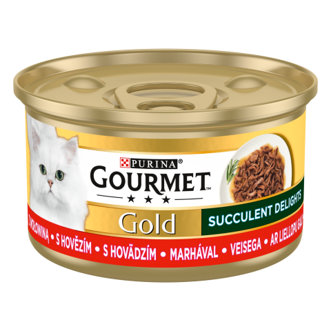 Konservai katėms su jautiena GOURMET GOLD,85g