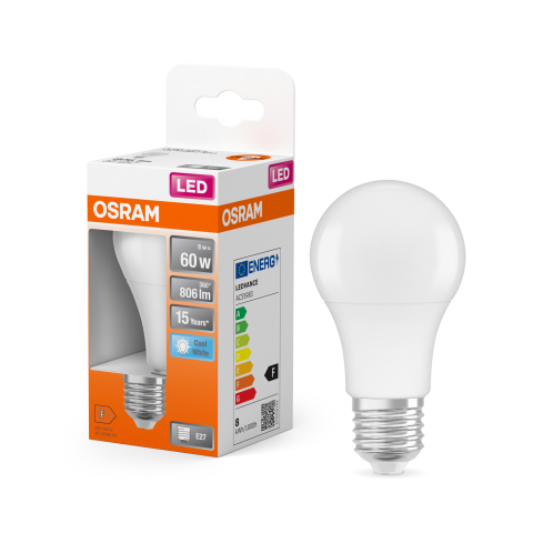 Led lempa OSRAM, cla60 6,5w 840k e27