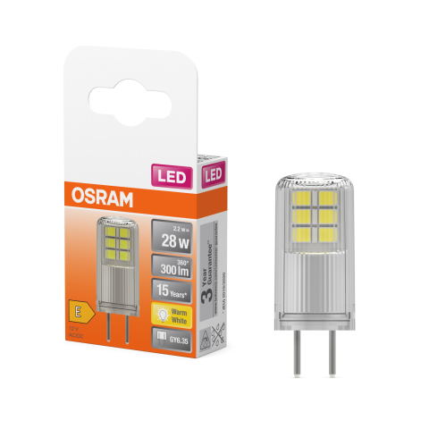 Led lempa OSRAM, pin28 2,6w 827k gy6.35