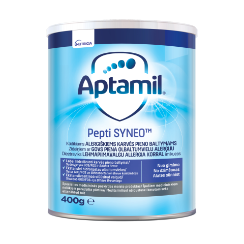 Pieno mišinys APTAMIL PEPTI SYNEO, 0m+, 400 g