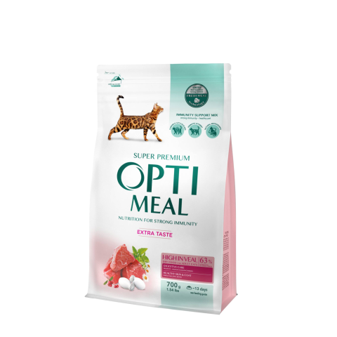 Kassisööt Optimeal rohke vasikalihaga 700g