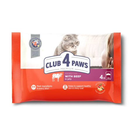 Kons. katėms su jaut. CLUB 4 PAWS, 4 x 85 g