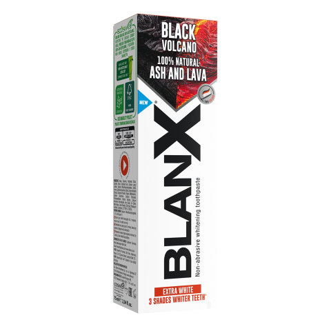 Bal. dantų pasta BLANX VULCANO BLACK, 750 ml