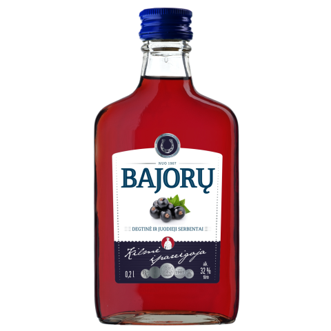 BAJORŲ degtinė ir juod. serbentai, 32%, 0,2 l