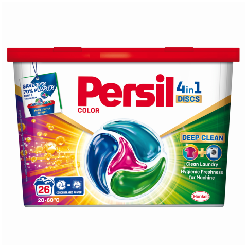 Skalbimo kapsulės PERSIL DISCS COLOR, 26 sk.