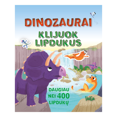 Spalv. knyga DINOZAURAI. KLIJUOK LIPDUKUS