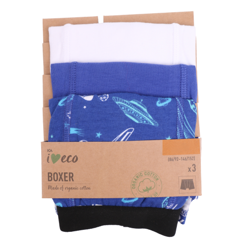 Poiste bokserid I Love Eco 3p 86/92