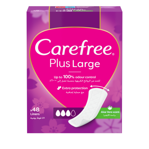 Hig. įklotai CAREFREE P. LARGE ALOE, 48 vnt.