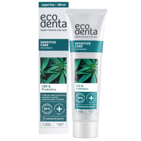 Dantų pasta ECODENTA su CBD ir probio. 100 ml