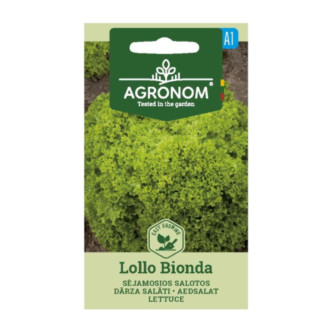 Sēklas AGRONOM Dārza salāti Lollo Bionda