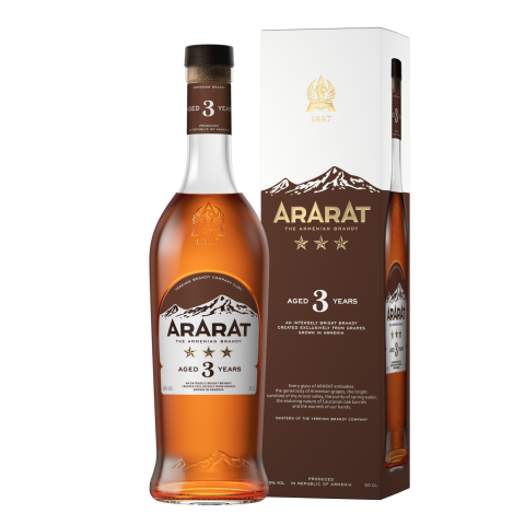 Brendis ARARAT 3 YO, 40 %, 0,5 l, dėžutėje