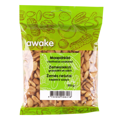 Kepinti ir sūdyti žemės riešutai AWAKE, 150g