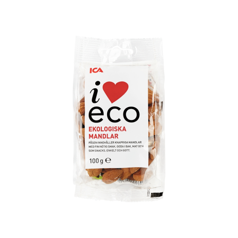 Ekologiški migdolų riešutai I LOVE ECO, 100g