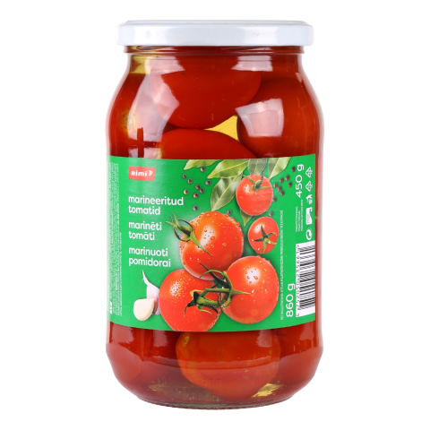 Marinuoti pomidorai RIMI, 860g/450g