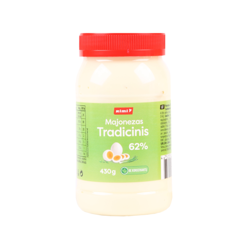 Majonezas RIMI TRADICINIS, 62 % rieb., 430 g