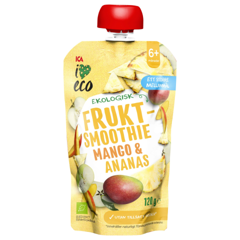 Obuol. tyrė su mangais ir ananas. ICA, 120 g