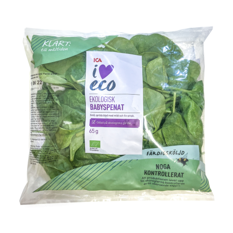 Ekologiški špinatai BABY I LOVE ECO, 65g