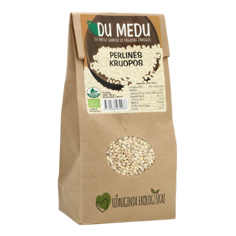 Ekologiškos perlinės kruopos DU MEDU, 500 g