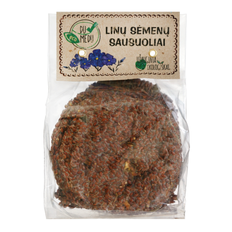Ekolog. linų sėmenų sausainiai DU MEDU, 150 g