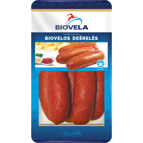 Karštai rūkytos BIOVELOS dešrelės, I r., 570g