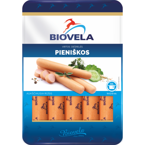 Virtos pieniškos BIOVELA dešrelės, 260 g