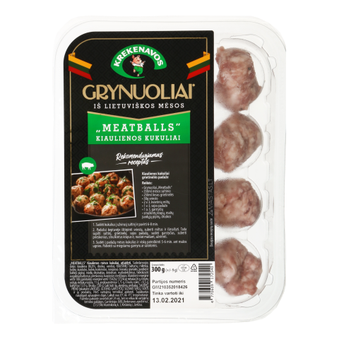 Kiaul. mėsos kuk. MEATBALLS GRYNUOLIAI ,300 g