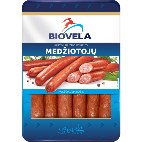 Kar. rūkytos Medžiotojų dešrelės BIOVELA,580g