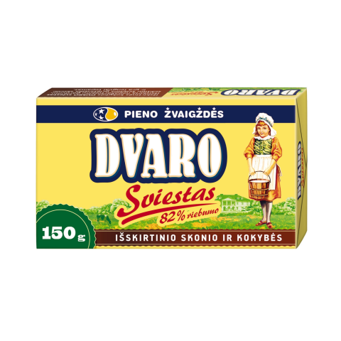 Sald. grietinėlės DVARO sviestas, 82%, 150 g