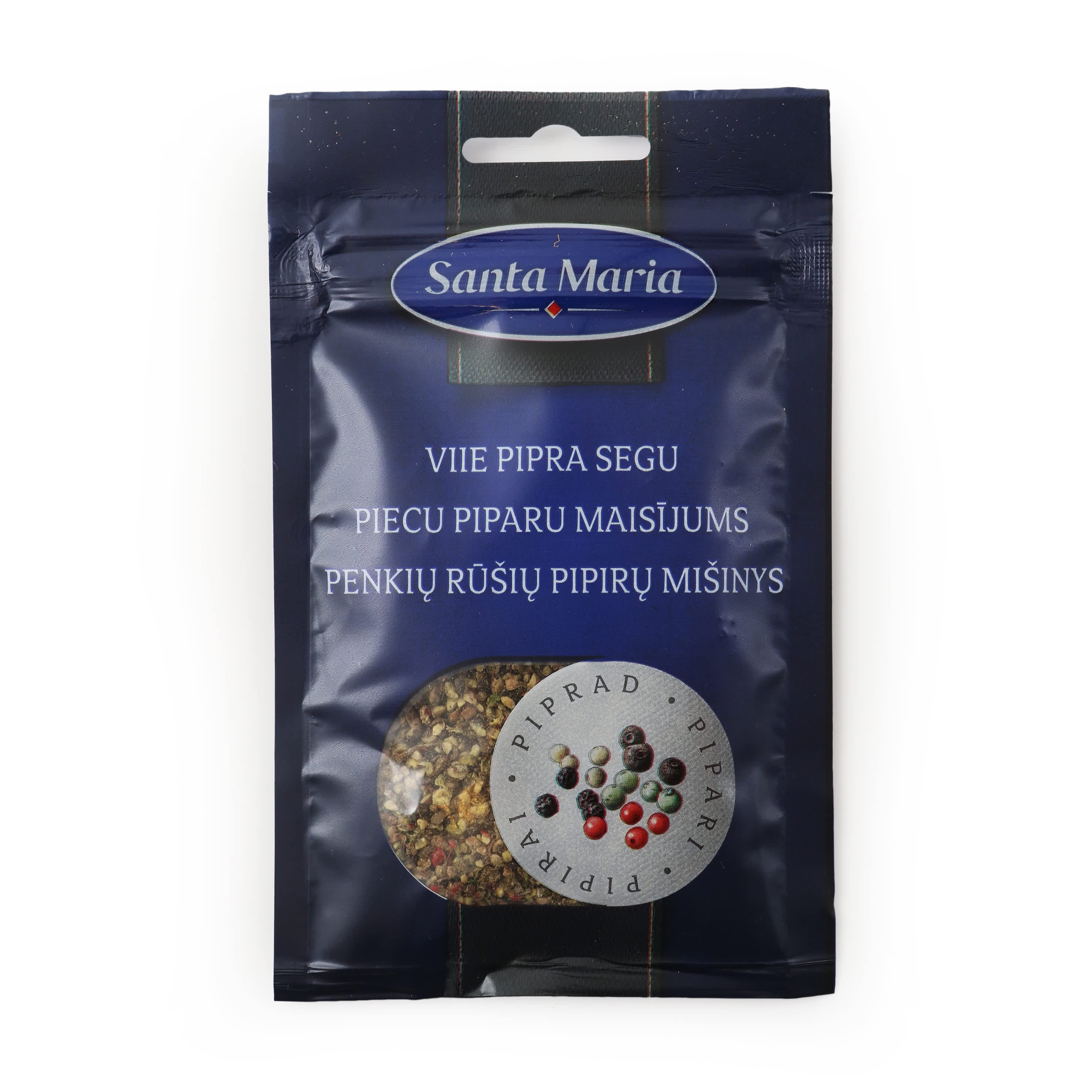 Garšviela Santa Maria piecu piparu mais. 25g