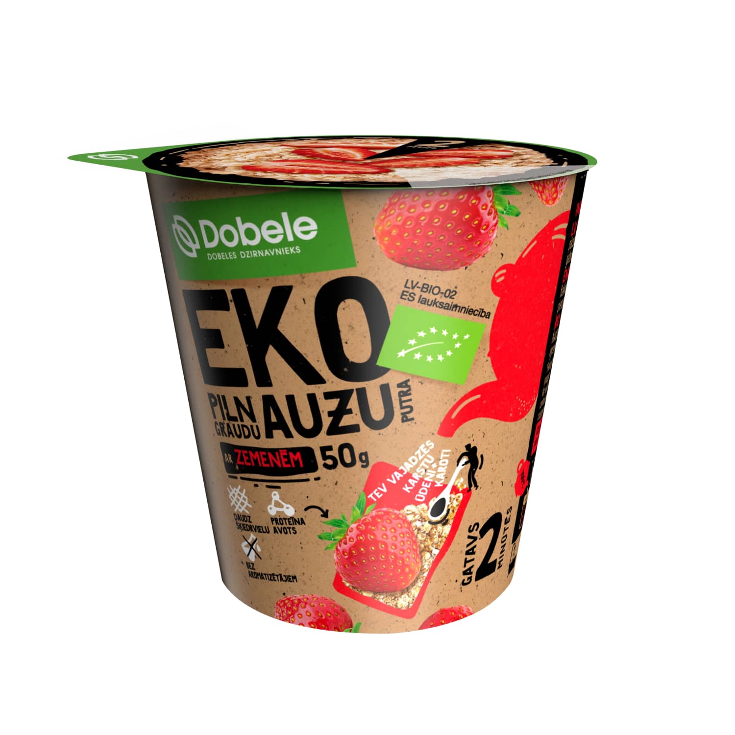 Ātri pagat. auzu putra Dobele zemeņu EKO 50g