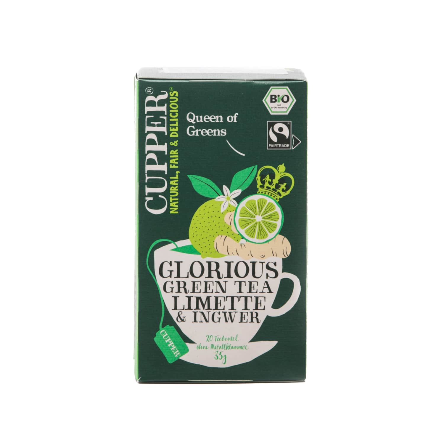 Zaļā tēja Cupper Limette & Ingwer Bio 20 gab.