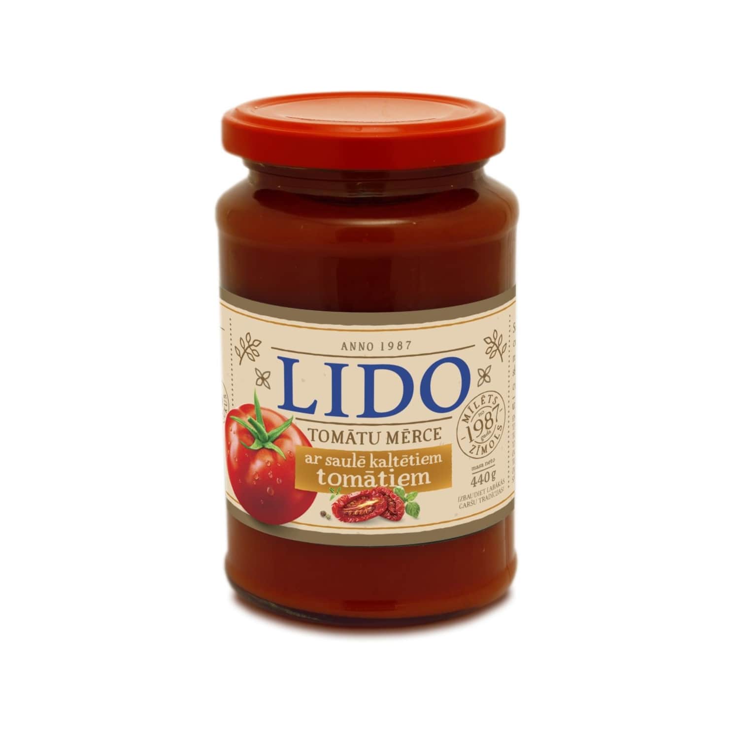 Tomātu mērce Lido ar saulē kalt. Tom. 440g