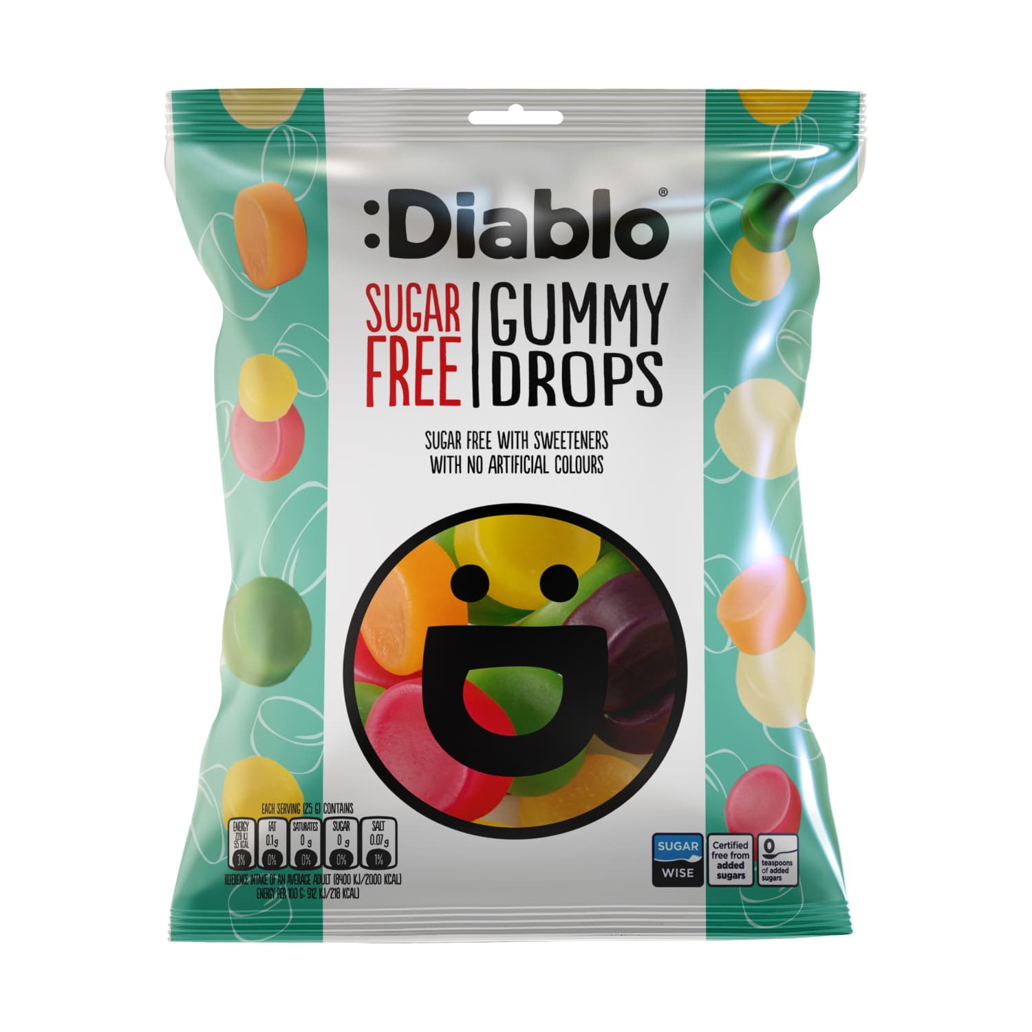 Želejkonf. Diablo Gummy Drops ar saldin. 75g